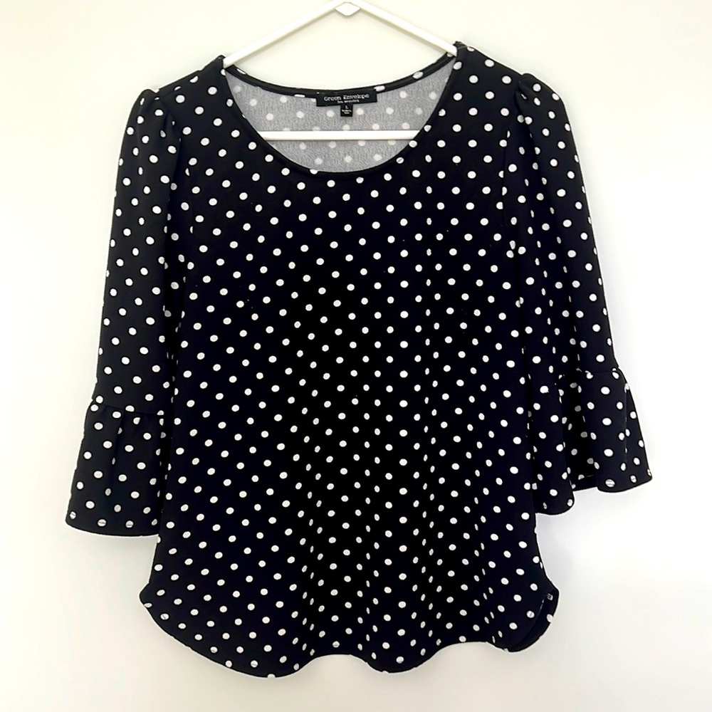 Black Polkadot Blouse